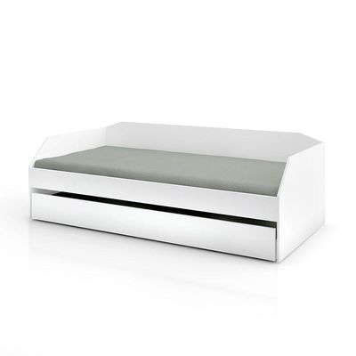 Bicama Solteiro Duo Luxo Com Cama Auxiliar Em Mdf Premium Branco