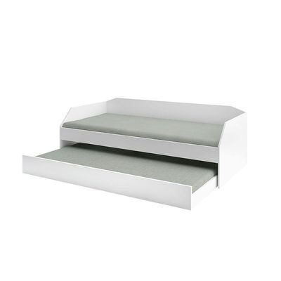 Bicama Solteiro Duo Luxo Com Cama Auxiliar Em Mdf Premium Branco