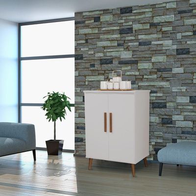 Balcão Aparador Buffet Retrô Bogotá Com 2 Portas Branco