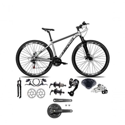Bicicleta Aro 29 Absolute Nero 5 Câmbios 27v Shimano Altus Freios Hidráulicos - Cinza Tam.13