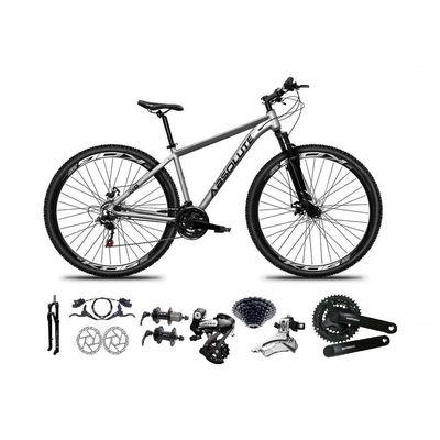 Bicicleta Aro 29 Absolute Nero 5 Shimano Altus 24v Freios Hidráulicos Garfo Com Trava - Cinza Tam.13