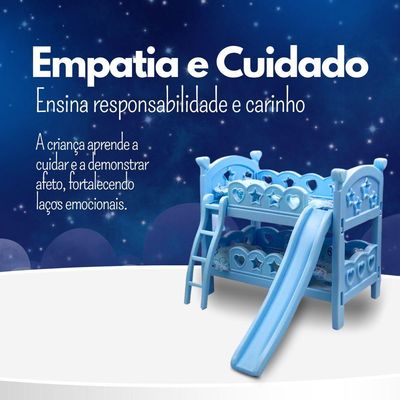 Berço De Brincadeira Com Escorregador Azul - Diversão Garantida