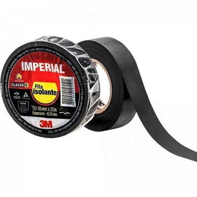 Fita Isolante 18mmx20m Imperial Silm Preta 3m - Dez - 10