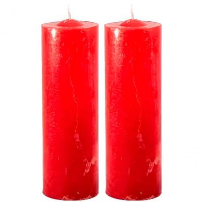 Kit 8 Velas 7 Dias Votiva Clássica Decorativa Vermelha 15cm