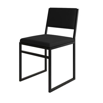 Kit 2 Cadeiras Jantar Industrial Assento Estofado Veludo Preto Isa
