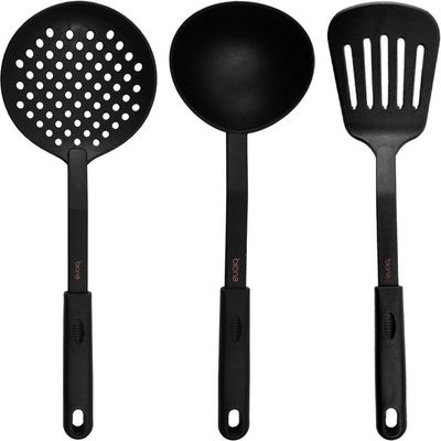 Conjunto Utensílios Cozinha Nylon Black Luxo Elegante 6 peças