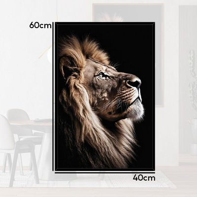Quadro Decorativo Leão Da Fé Moldura Branca Cx Alta 40x60