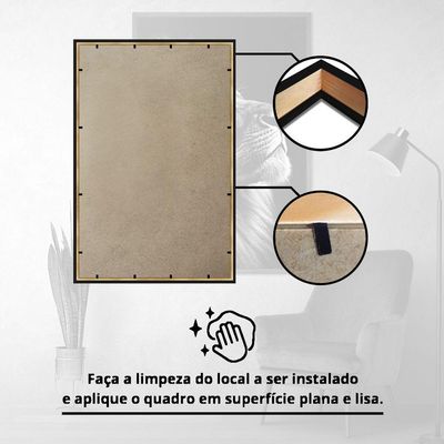 Quadro Decorativo Leão Da Fé Moldura Branca Cx Alta 40x60
