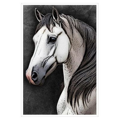 Quadro Decorativo Cavalo Sala Quarto Moldura Cx Alta 100x66 Titulos Moldura Branca