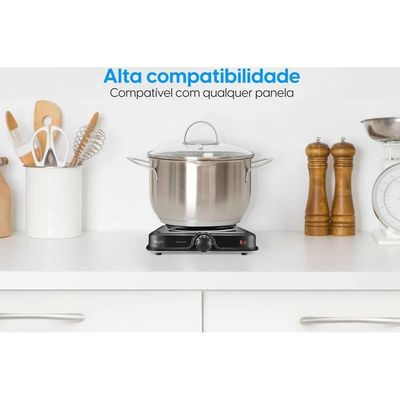 Fogão Elétrico De Mesa 1 Prato 1000W FF01 Single Cook Preto Elgin 220V