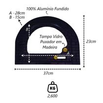 Porta De Forno Americana Vidro Fogão A Lenha Iglu P 37x23cm