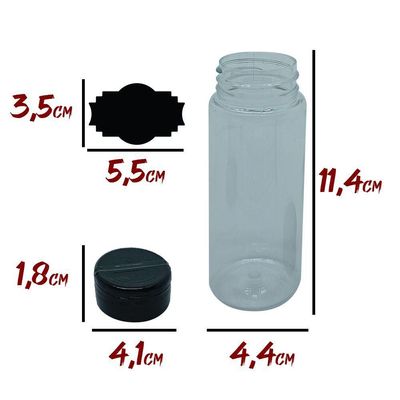 Pote Tempero Kit Potes + Etiquetas Adesivas Tampa Dupla T140 Titulos 10 Potes