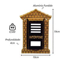 Protetor Interfone Colonial Alumínio Fundido Ouro 4x10x19cm