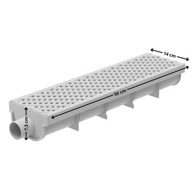 Grelha E Calha De Piso Tigre 50cm Cinza