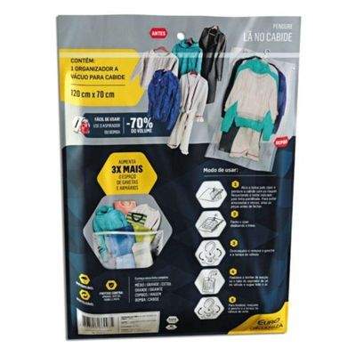 Organizador A Vácuo Para Cabide Euro Home - 120cm X 70cm