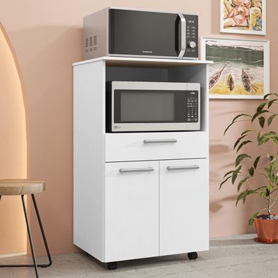 Balcão De Cozinha Duplo Forno 2 Portas E 1 Gaveta Duetto Branco Supremo