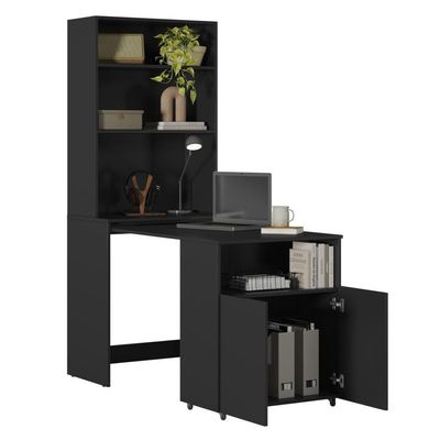 Armário Escrivaninha 2 Portas Com Mesa Retrátil Duo Preto