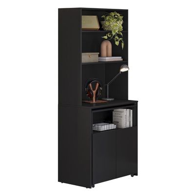 Armário Escrivaninha 2 Portas Com Mesa Retrátil Duo Preto