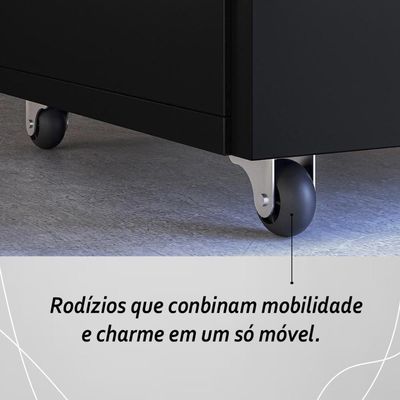 Armário Escrivaninha 2 Portas Com Mesa Retrátil Duo Preto
