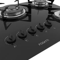 Fogão Cooktop 5 Bocas Tripla Chama Mesa Em Vidro Preto Fogatti Inox 27000501-00 Bivolt