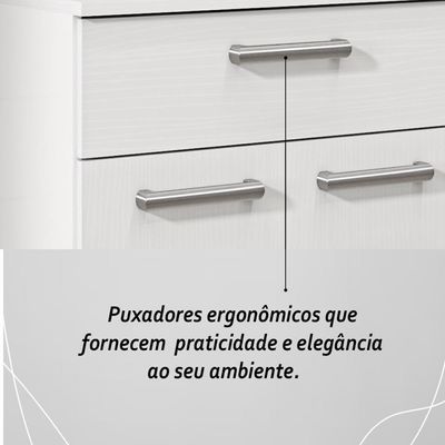 Balcão De Cozinha Com Tampo 2 Portas E 1 Gaveta Diamante Branco Supremo