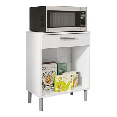 Balcão De Cozinha Com Tampo 2 Portas E 1 Gaveta Diamante Branco Supremo
