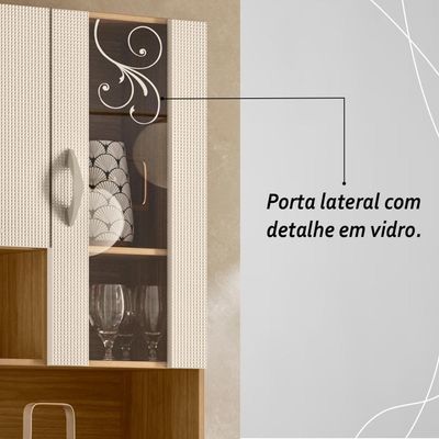 Armário De Cozinha Compacta Mdf 6 Portas Golden Plus Freijó Soft