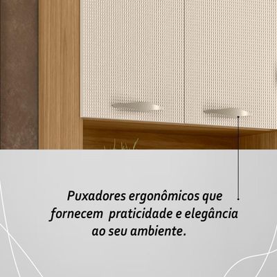Armário De Cozinha Compacta Mdf 6 Portas Golden Plus Freijó Soft