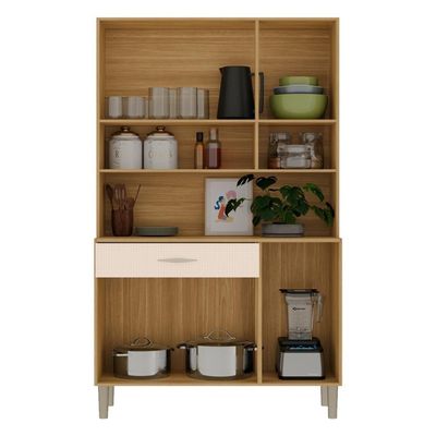 Armário De Cozinha Compacta Mdf 6 Portas Golden Plus Freijó Soft