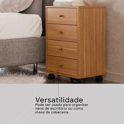 Gaveteiro 4 Gavetas Com Rodizios Office Presence Amêndola Touch
