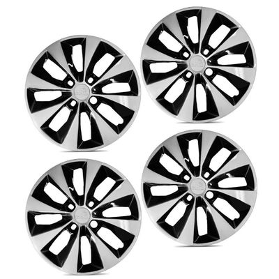 Jogo De Calota Gol Voyage G5 G6 2013 Aro 14 Cubo Baixo Preto E Prata
