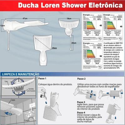 Chuveiro Loren Shower Ultra Eletrônica 220v/7500w Lorenzetti