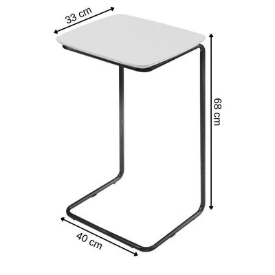 Mesa De Apoio Slim Castanho Em Metal Preto