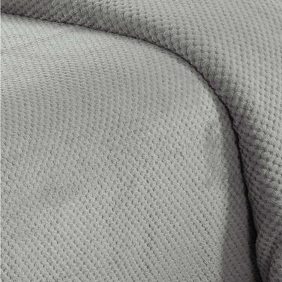 Cobertor Queen Popcorn Manta Flannel Extra Macia - Cinza