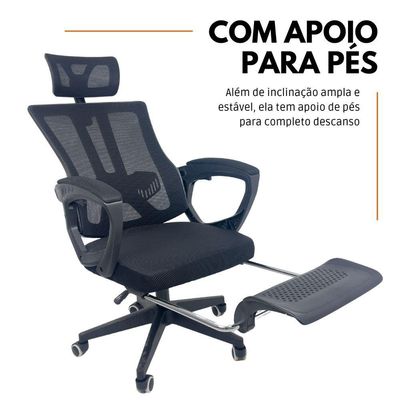 Cadeira De Escritório Presidente Executiva Oficial Paris Preto
