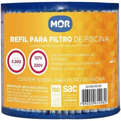 Refil Para Filtro De Piscina Mor 2.200l-hora