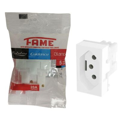 Módulo De Tomada 2p+t Fame Modulare Evidence Blanc+ 20a Branco