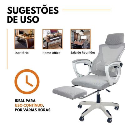 Cadeira De Escritório Presidente Executiva Oficial Supreme Cinza