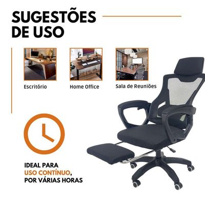 Cadeira De Escritório Presidente Executiva Oficial Supreme Preto