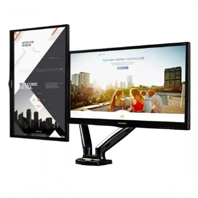 Suporte Com Pistão De Mesa Duplo Para 2 Monitor De 17 Até 30 Polegadas