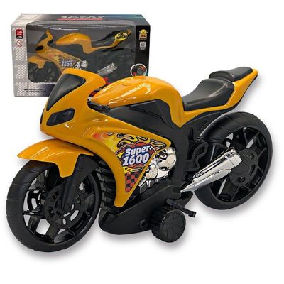 Super Moto 1600 Esportiva Com Rodas Com Fricção - Amarelo