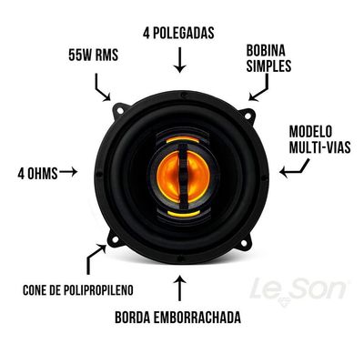 Kit Falante Jb4 Flex 4 Pol 11ow 4r Preto Leson