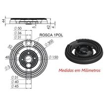 Queimador Alta Pressão Coroa De Fogão Furado Duplo 30cm