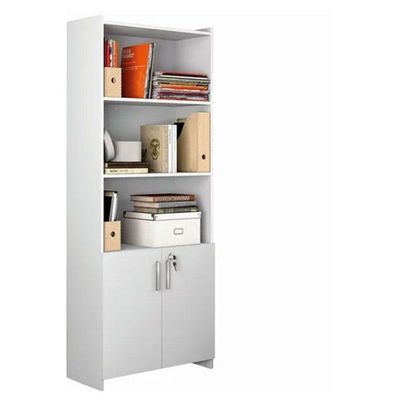 Armário Multiuso Escritório 2 Portas Com Chave Notável Branco Brilho New
