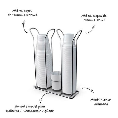 Suporte De Mesa Para Copos - Stolf Branco