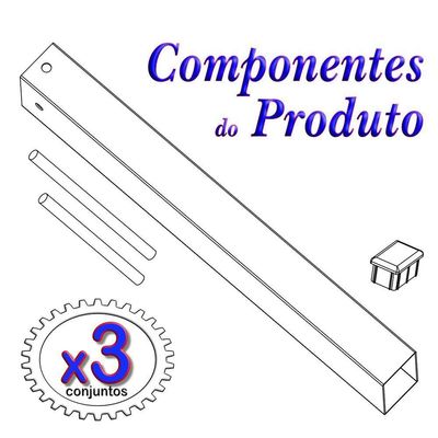3 Suportes Pia Chumbar Bancada Mesa 50 Cm - Preto