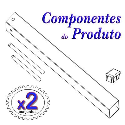 2 Suportes Pia Chumbar Bancada Mesa 50 Cm - Preto
