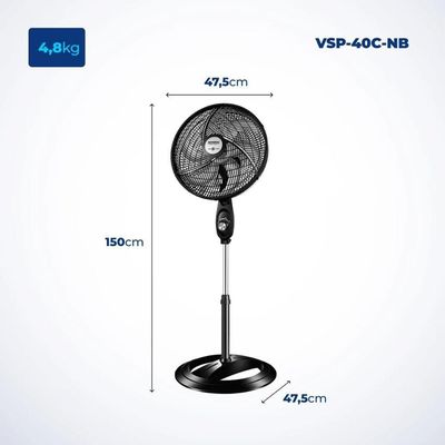 Ventilador De Coluna Mondial Vsp-40c-b 40cm 6 Pas - 110v
