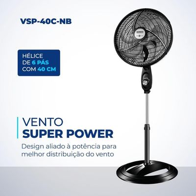Ventilador De Coluna Mondial Vsp-40c-b 40cm 6 Pas - 110v