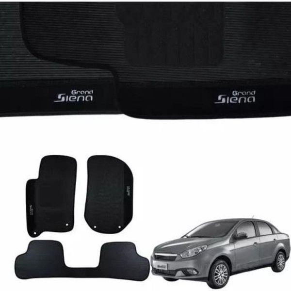 Kit Tapete Emborrachado Grand Siena 2012 Até 2021 3 Peças